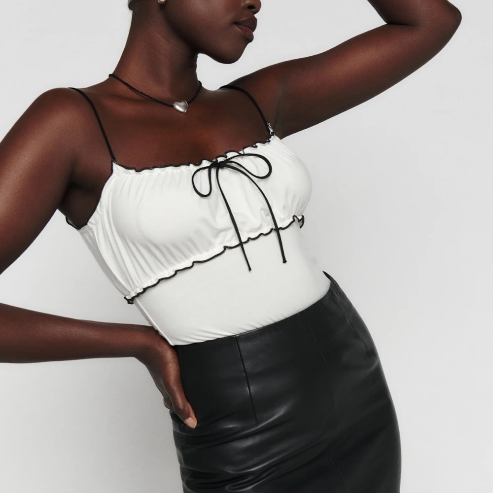 Reformation Glory Bow Detail Knit Top